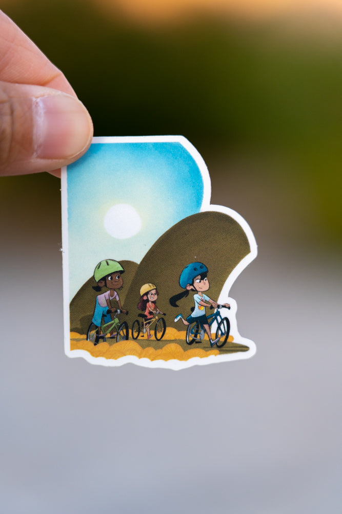 Girls Biking Sticker